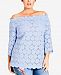 City Chic Trendy Plus Size Lace Off-The-Shoulder Tunic