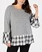 Style & Co Plus Size Bell-Sleeve Layered-Look Top, Created for Macy's