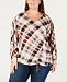 Ny Collection Plus Size Ruched Plaid Top