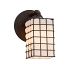 WGL-8461-15-GRCB-CROM - Justice Design - Wire Glass Bronx One Light Wall Sconce Polished Chrome Finish GRCB: Grid Pattern with Bubble GlassSquare with Flat Rim Shade - Wire Glass - Bronx