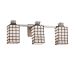 WGL-8473-15-GRCB-NCKL-PL3-GU24-DBAL-15W - Justice Design - Wire Glass Ardent Three Light Bath Bar Brushed Nickel Finish GRCB: Grid Pattern with Bubble GlassSquare with Flat Rim Shade - Wire Glass - Ardent