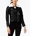 Michael Michael Kors Plus Size Faux-Fur-Collar Leather Moto Jacket