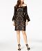Xscape Embroidered Off-The-Shoulder Bell-Sleeve Dress