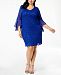 Connected Plus Size Sequined Lace Bell-Sleeve Dress