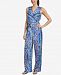 Ny Collection Printed Surplice Jumpsuit
