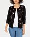 Charter Club Long-Sleeve Floral-Embroidered Cardigan, Created for Macy's