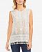Vince Camuto Embroidered Tassel-Trim Top
