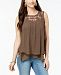 Style & Co Lace-Trim Swing Top, Created for Macy's