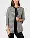 Anne Klein Collarless Bonded Houndstooth-Print Jacket, Created for Macy's