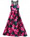 Rare Editions Big Girls Illusion-Neck Floral-Print Maxi Dress
