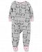 Carter's Baby Girls Cat-Print Footed Pajamas