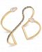 I. n. c. Gold-Tone Crystal & Imitation Pearl Open Cuff Bracelet, Created for Macy's