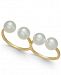 I. n. c. Gold-Tone Imitation Pearl Double-Finger Ring, Created for Macy's