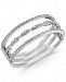 I. n. c. Silver-Tone Crystal Triple-Row Bangle Bracelet, Created for Macy's