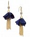 I. n. c. Gold-Tone Crystal Bead, Fabric Flower & Chain Tassel Drop Earrings, Created for Macy's
