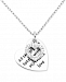 Diamond Mother Message Heart Charm 18" Pendant Necklace (1/10 ct. t. w. ) in Sterling Silver