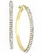 Swarovski Crystal Hoop Earrings in 14k Gold & White Gold