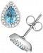 Blue Topaz (7/8 ct. t. w. ) & Diamond (1/8 ct. t. w. ) Teardrop Stud Earrings in 14k White Gold
