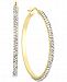 Swarovski Crystal Hoop Earrings in 14k Gold & White Gold