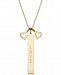 Sarah Chloe Heart & Message Bar Triple Charm 16"-18" Pendant Necklace in 14k Gold-Plated Sterling Silver
