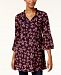 Style & Co Petite Printed Bell-Sleeve Dress, Created for Macy's