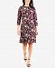 Ny Collection Petite Printed Jacquard Necklace Dress