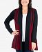 Ny Collection Petite Striped Open-Front Cardigan