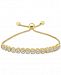 Lab-Created White Sapphire (3-7/8 ct. t. w. ) Bolo Bracelet in 14k Gold-Plated Sterling Silver
