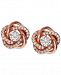 Giani Bernini Cubic Zirconia Love Knot Stud Earrings in Sterling Silver and 18k Gold-Plated Sterling Silver, Created for Macy's