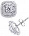 Wrapped in Love Diamond Square Halo Diamond Stud Earrings (1 ct. t. w. ) in 14k White Gold, Created for Macy's