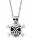 Effy Men's Skull Pendant Necklace, 20" + 2" extender in Sterling Silver