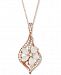 Opal (1 ct. t. w. ) & Diamond (1/5 ct. t. w. ) Flower 18" Pendant Necklace in 14k Rose Gold