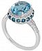 Blue Topaz (2-1/3 ct. t. w) and White Topaz (1/6 ct. t. w) Ring in Sterling Silver