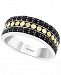 Effy Men's Black Sapphire Two-Tone Band (1-1/5 ct. t. w. ) in Sterling Silver & 18k Gold