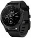 Garmin Unisex fenix 5 Plus Black Leather Strap Smart Watch 47mm