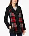 London Fog Petite Double-Breasted Peacoat & Scarf