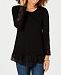 Style & Co Petite Lace Hem Tunic Sweater, Created for Macy's