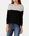 Charter Club Petite Colorblocked Button-Trim Sweater, Created for Macy's