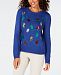 Karen Scott Petite Embroidered Sequin Holiday Sweater, Created for Macy's
