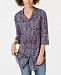 Style & Co Petite Printed Button-Up Shirt, Created for Macy's