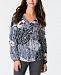Style & Co Petite Printed Ruffled Top, Created for Macy's