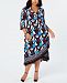 I. n. c. Plus Size Geo-Print Faux-Wrap Dress, Created for Macy's