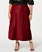 Ny Collection Plus Size Pleated Velvet Skirt