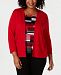 Alfred Dunner Plus Size Sutton Place 3/4-Sleeve Layered Look Sweater