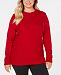 Karen Scott Plus Size Embellished Cable Sweater, Created for Macy's