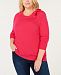 525 America Plus Size Cotton Bow Sweater, Created for Macy's