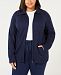 Karen Scott Plus Size Wing-Collar Zip Cardigan, Created for Macy's