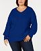 Ny Collection Plus Size Back-Keyhole Cutout Sweater