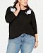 Style & Co Plus Size Embroidered Sweatshirt, Created for Macy's