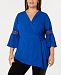 Ny Collection Plus Size Faux-Wrap V-Neck Top
